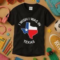 I Wish I Was In Texas Funny Texas Kids T-Shirt thumb 3