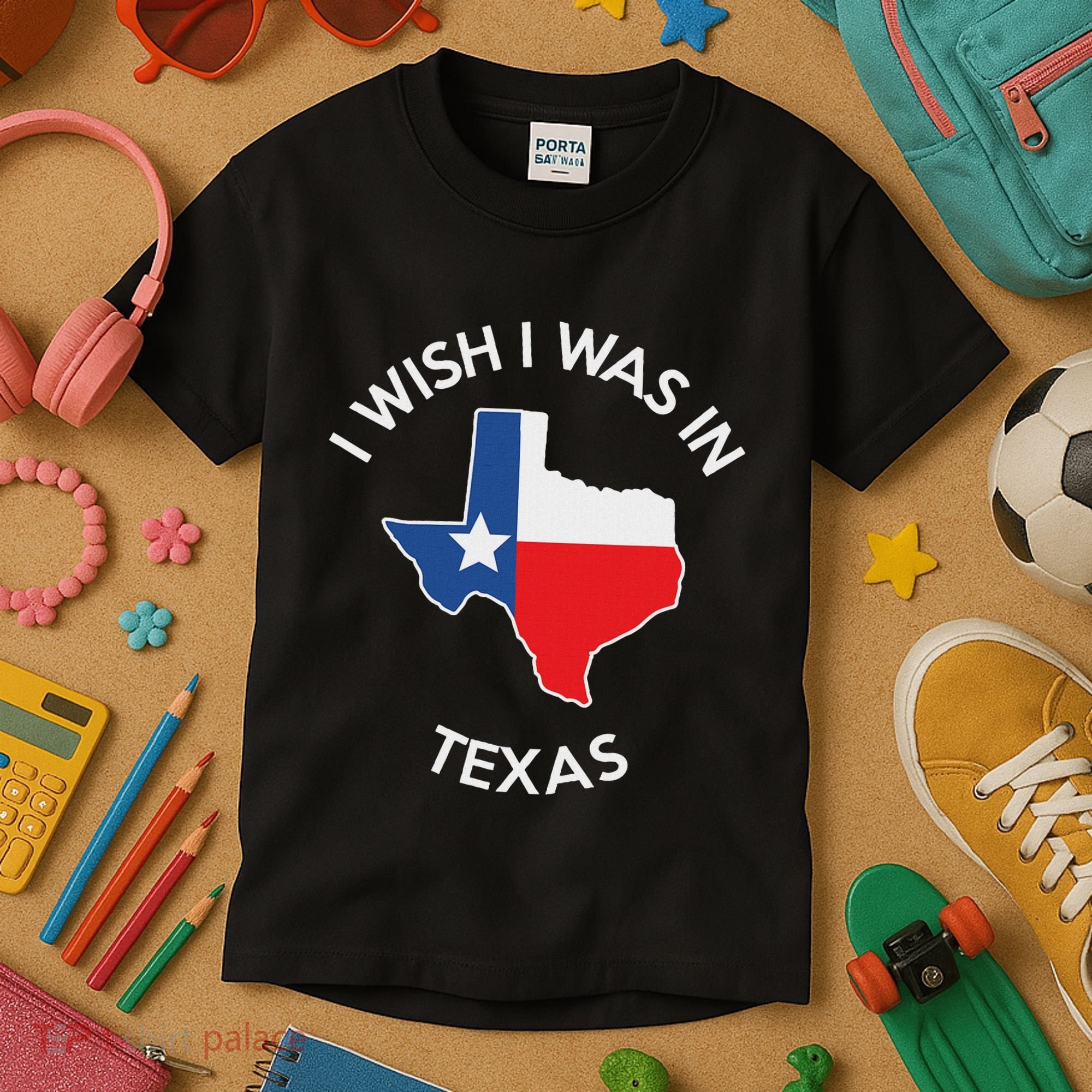 I Wish I Was In Texas Funny Texas Kids T-Shirt