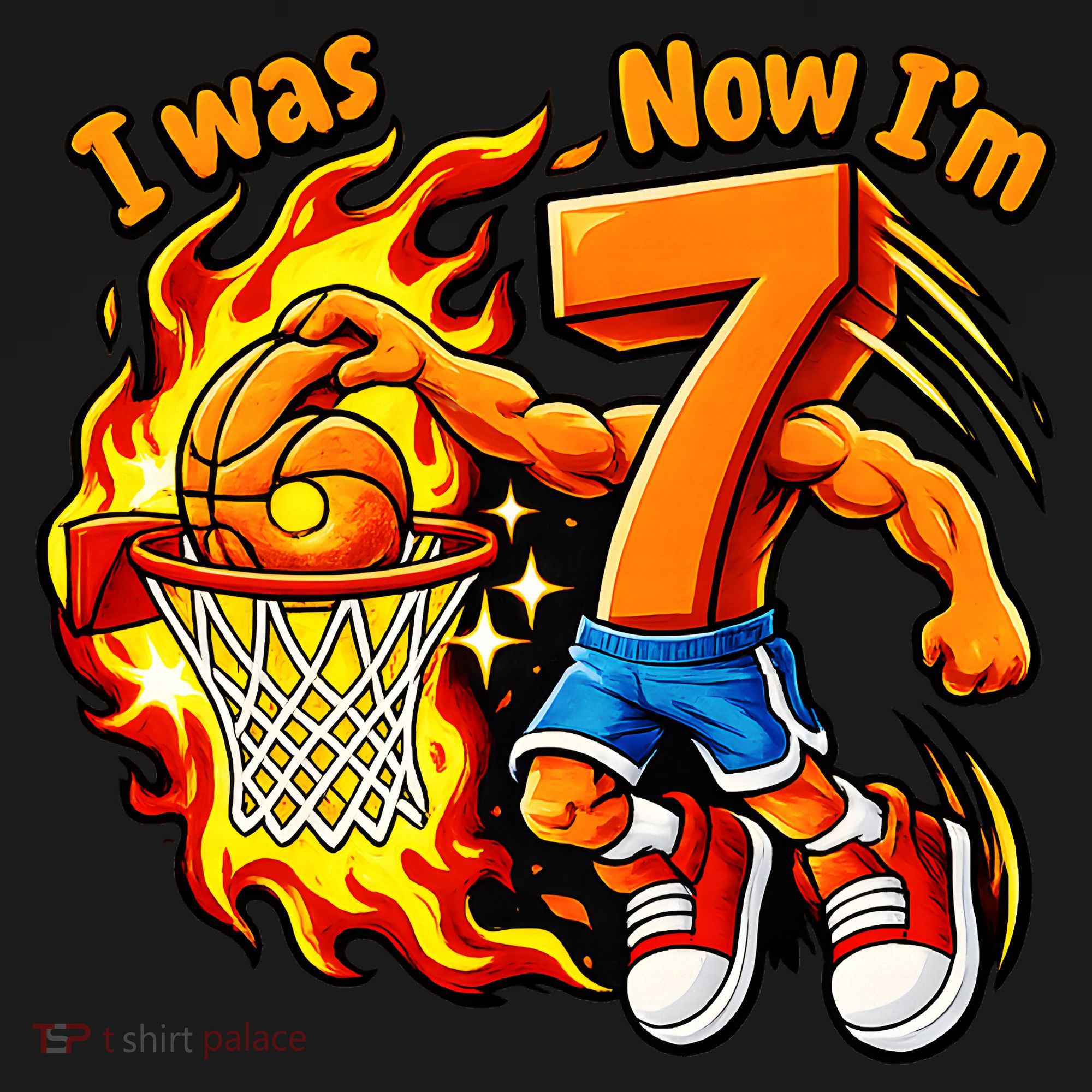 I Was I Was 6 Now I'm 7 Basketball 67 Birthday  Sweatshirt