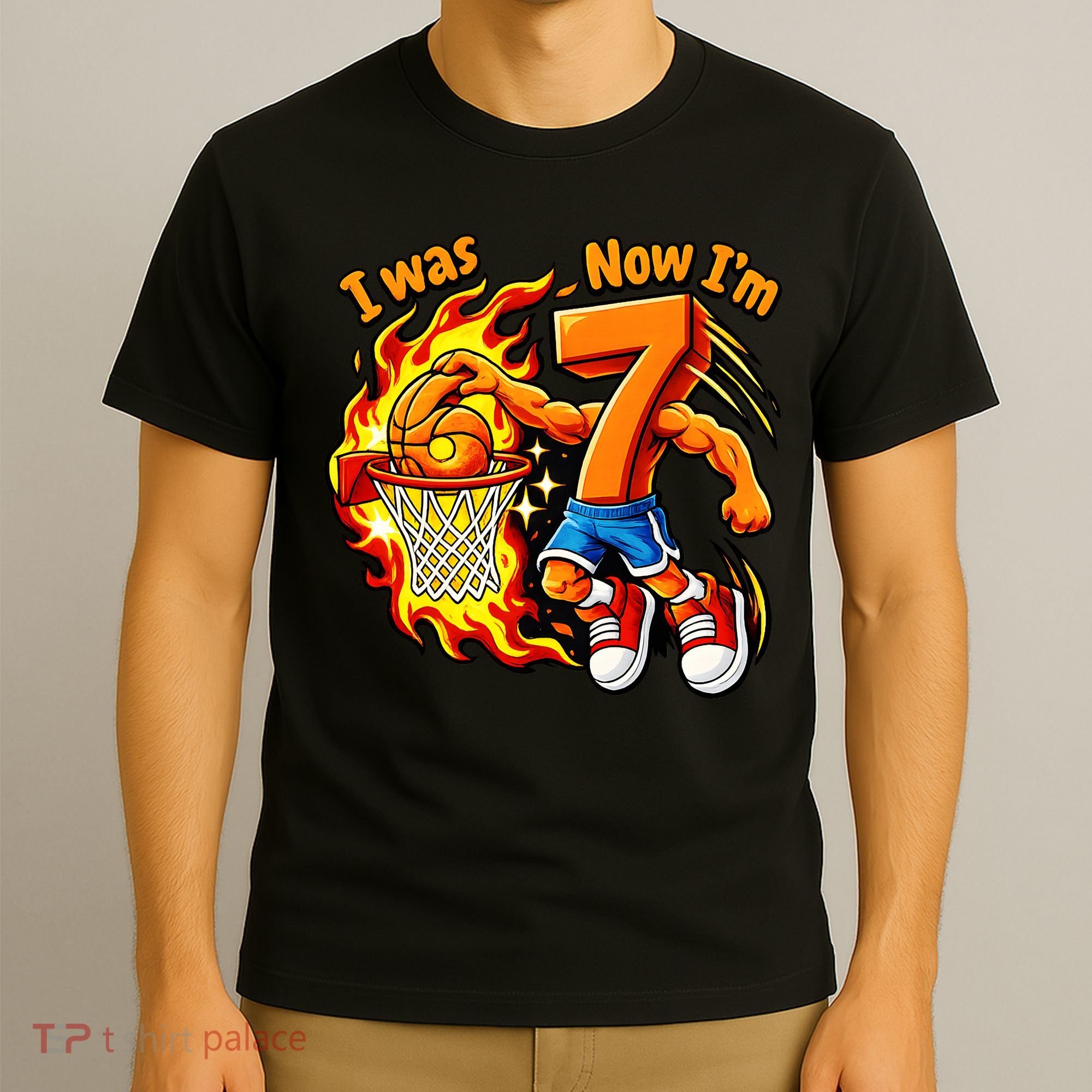 I Was I Was 6 Now I'm 7 Basketball 67 Birthday  T-Shirt