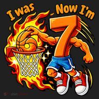 I Was I Was 6 Now I'm 7 Basketball 67 Birthday  Beanie thumb 2