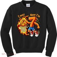 I Was I Was 6 Now I'm 7 Basketball 67 Birthday  Kids Sweatshirt thumb 0