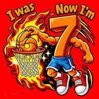 I Was I Was 6 Now I'm 7 Basketball 67 Birthday  Santa Hat thumb 1