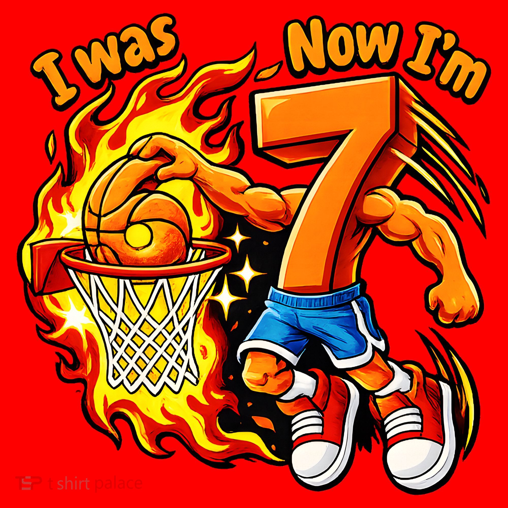 I Was I Was 6 Now I'm 7 Basketball 67 Birthday  Santa Hat