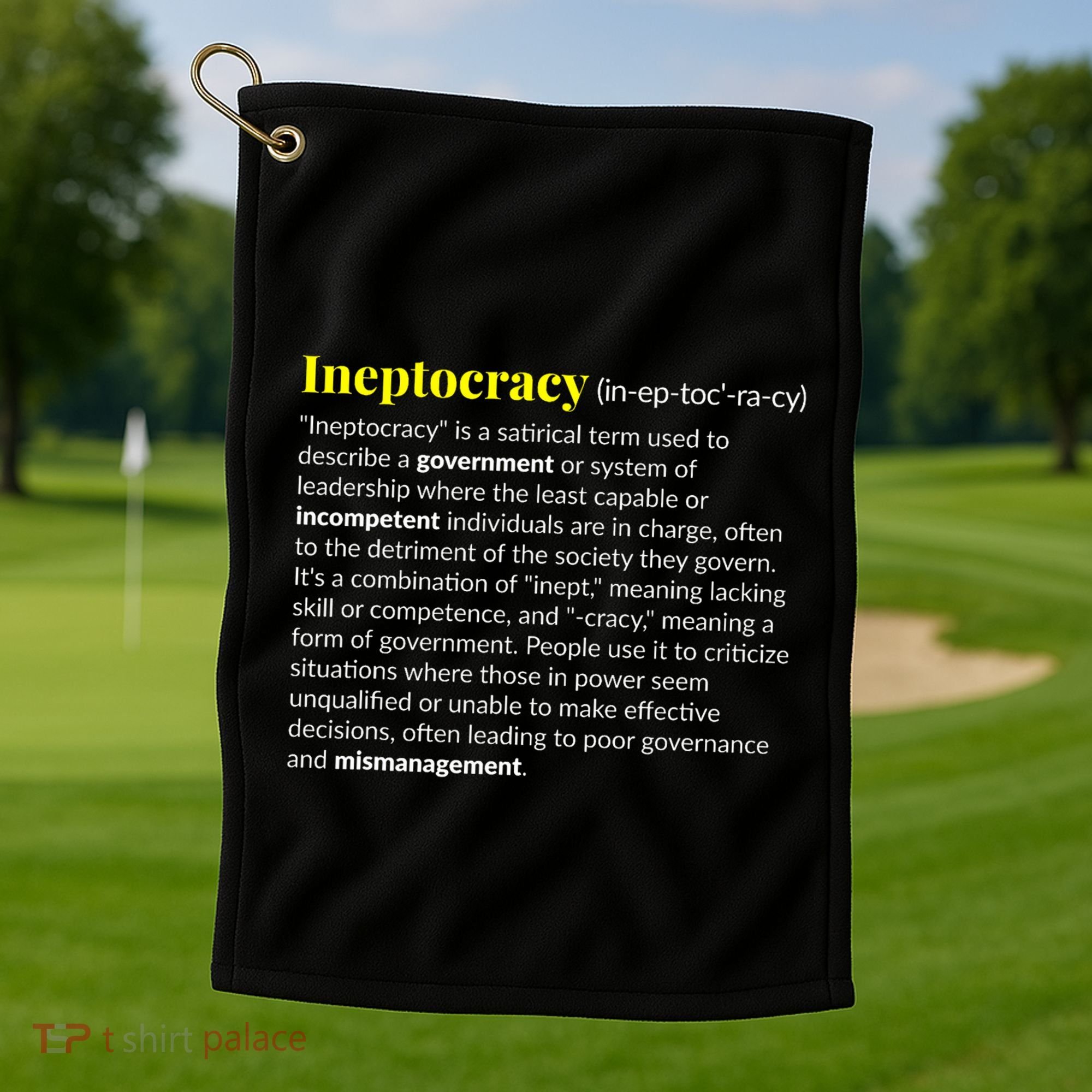 Ineptocracy Where Incompetence Is King Golf Towel