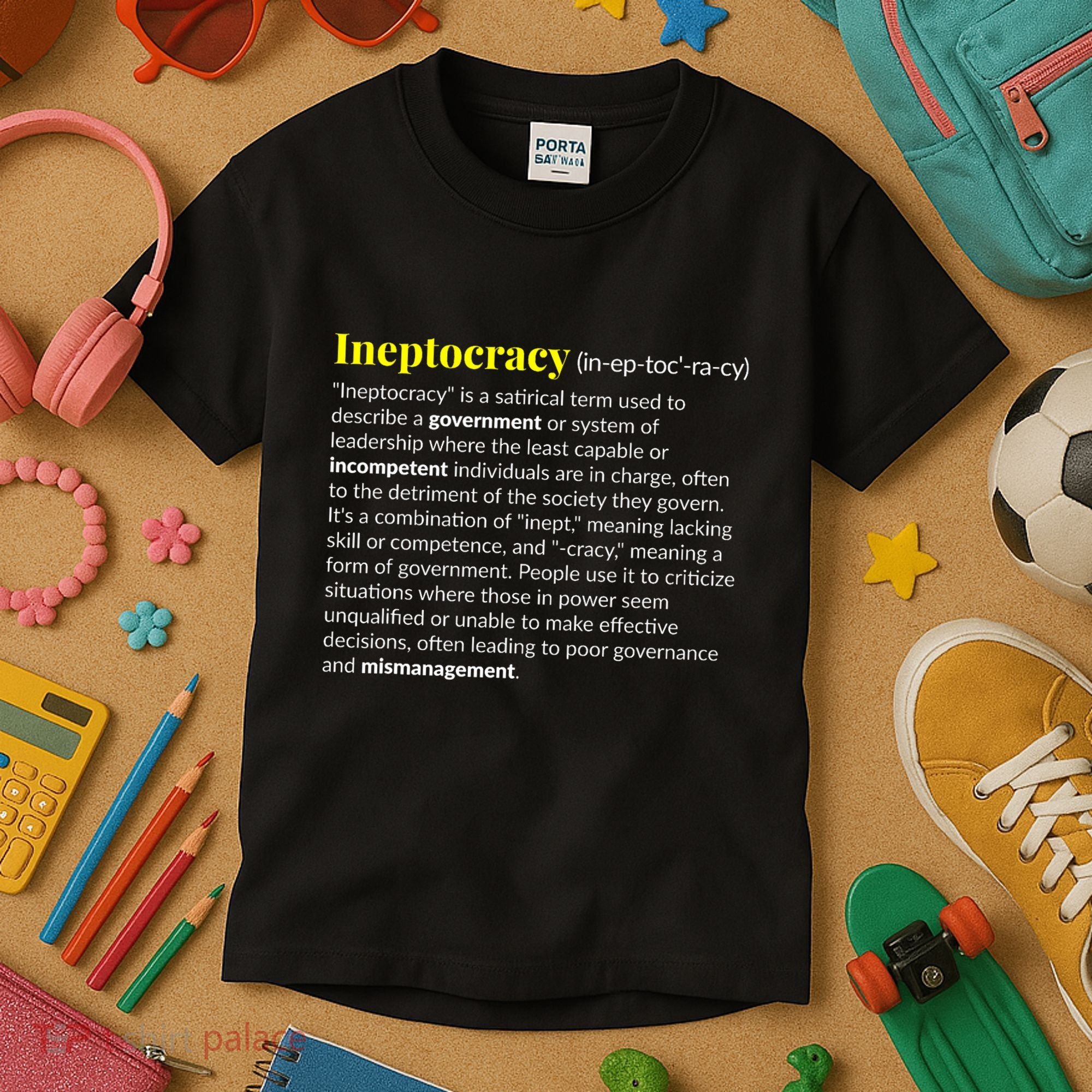 Ineptocracy Where Incompetence Is King Kids T-Shirt