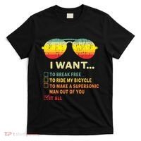 I Want It All To Break Free Ride My Bicycle Funny T-Shirt thumb 0