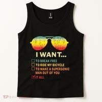 I Want It All To Break Free Ride My Bicycle Funny Tank Top thumb 2