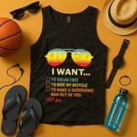 I Want It All To Break Free Ride My Bicycle Funny Tank Top thumb 4