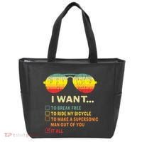 I Want It All To Break Free Ride My Bicycle Funny Tote Bag thumb 0