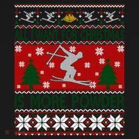 I Want Is More Powder Ski Lover Skiing Ugly Christmas Gift Women's Hoodie thumb 2