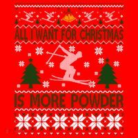 I Want Is More Powder Ski Lover Skiing Ugly Christmas Gift Santa Hat thumb 1