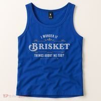 I Wonder If Brisket Thinks About Me Too Dreaming Food Lover Gift Tank Top thumb 2