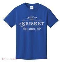 I Wonder If Brisket Thinks About Me Too Dreaming Food Lover Gift Kids T-Shirt thumb 0