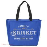 I Wonder If Brisket Thinks About Me Too Dreaming Food Lover Gift Tote Bag thumb 0