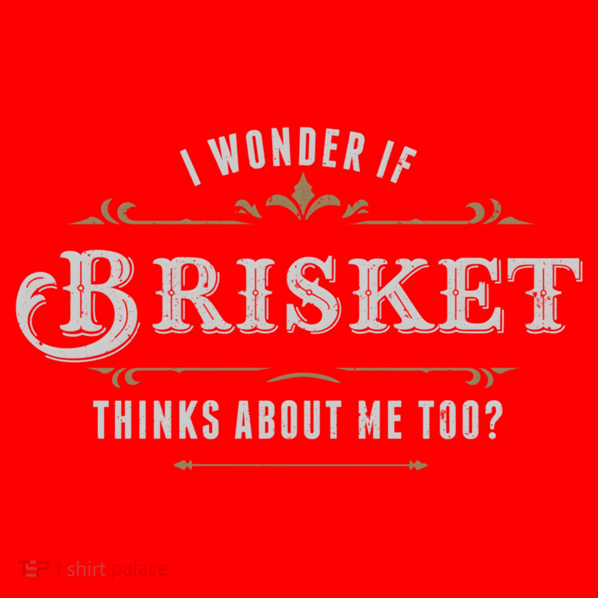 I Wonder If Brisket Thinks About Me Too Dreaming Food Lover Gift Santa Hat