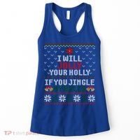 I Will Jolly Your Holly If You Jingle My Bells Ugly Sweater Gift Women's Tank Top thumb 0