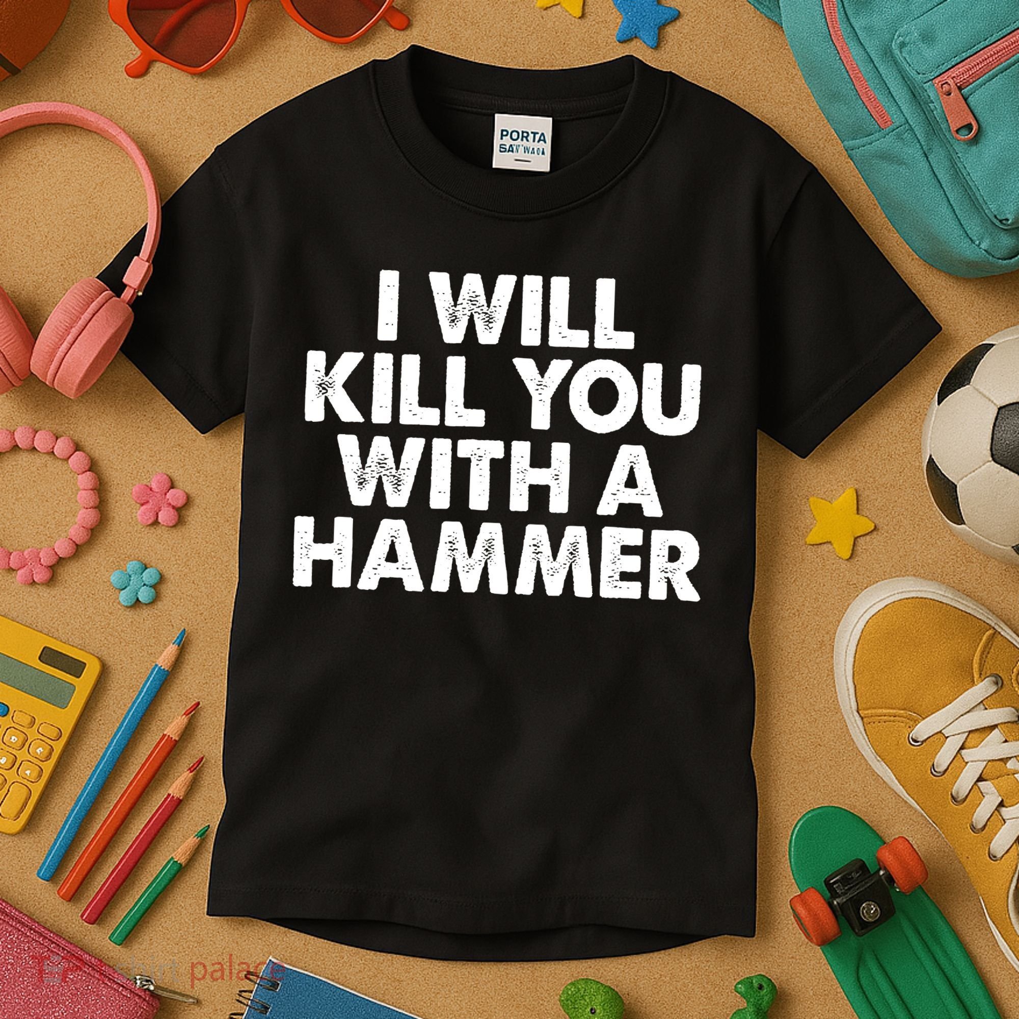 I Will Kill You With A Hammer Funny Saying Kids T-Shirt