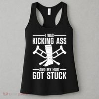 I Was Kicking Ass & My Foot Got Stuck Funny Cast Broken Leg Women's Tank Top thumb 3