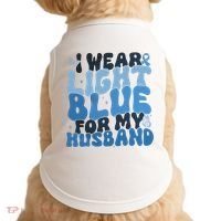 I Wear Light Blue For My Husband Prostate Cancer Doggie Tank thumb 0