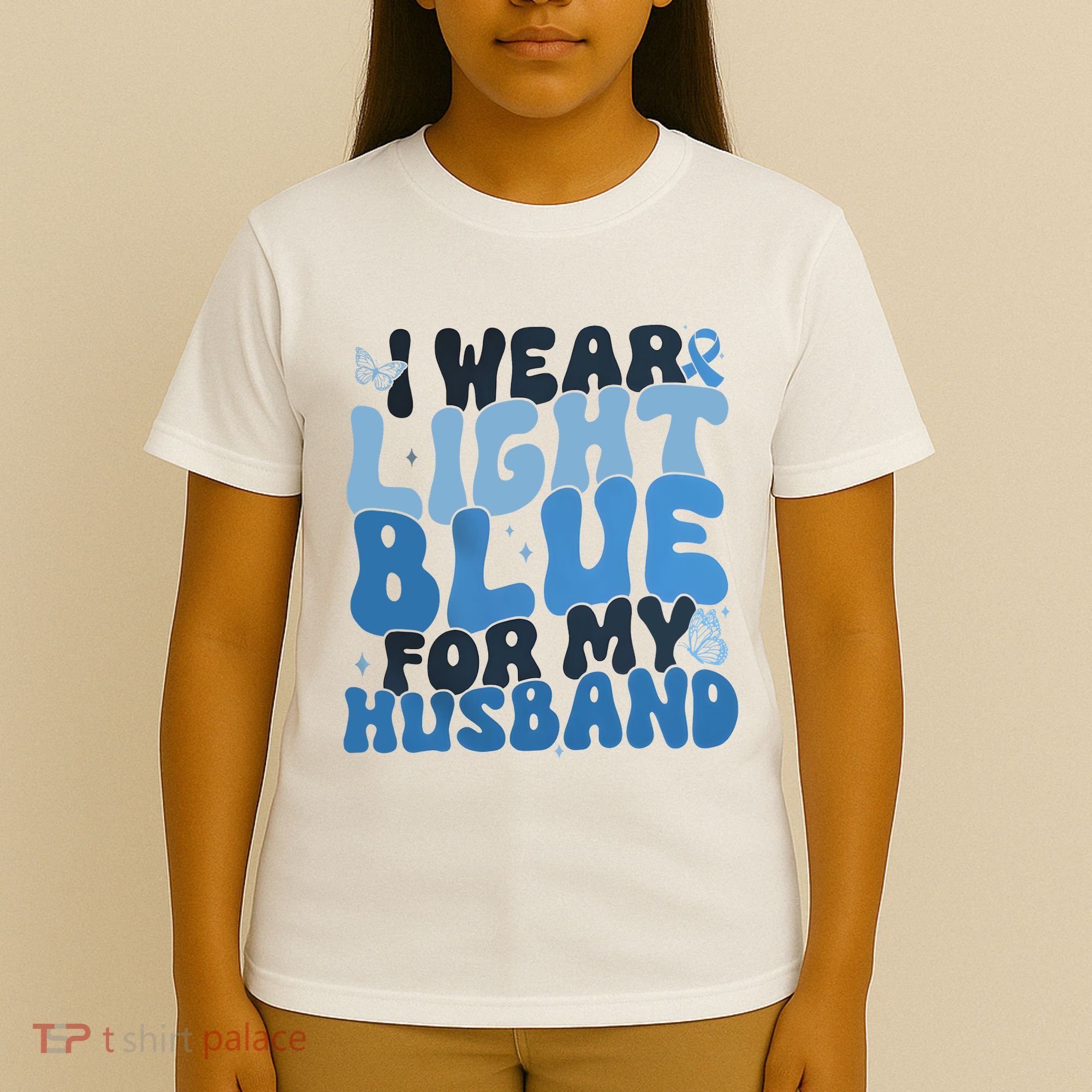 I Wear Light Blue For My Husband Prostate Cancer T-Shirt