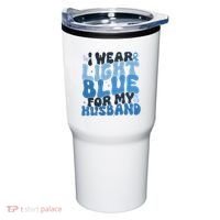 I Wear Light Blue For My Husband Prostate Cancer Tumbler thumb 0