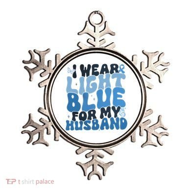 I Wear Light Blue For My Husband Prostate Cancer Ornament