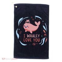 I Whaley Love You Whale Golf Towel thumb 0