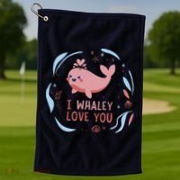 I Whaley Love You Whale Golf Towel thumb 1