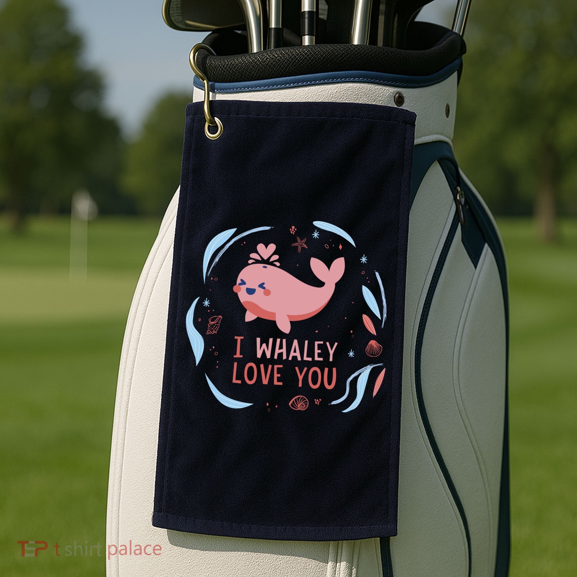I Whaley Love You Whale Golf Towel