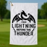 I Was Lightning Before The Thunder Golf Towel thumb 1