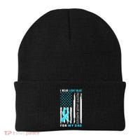 I Wear Light Blue For My Dad Prostate Cancer Awareness Beanie thumb 0