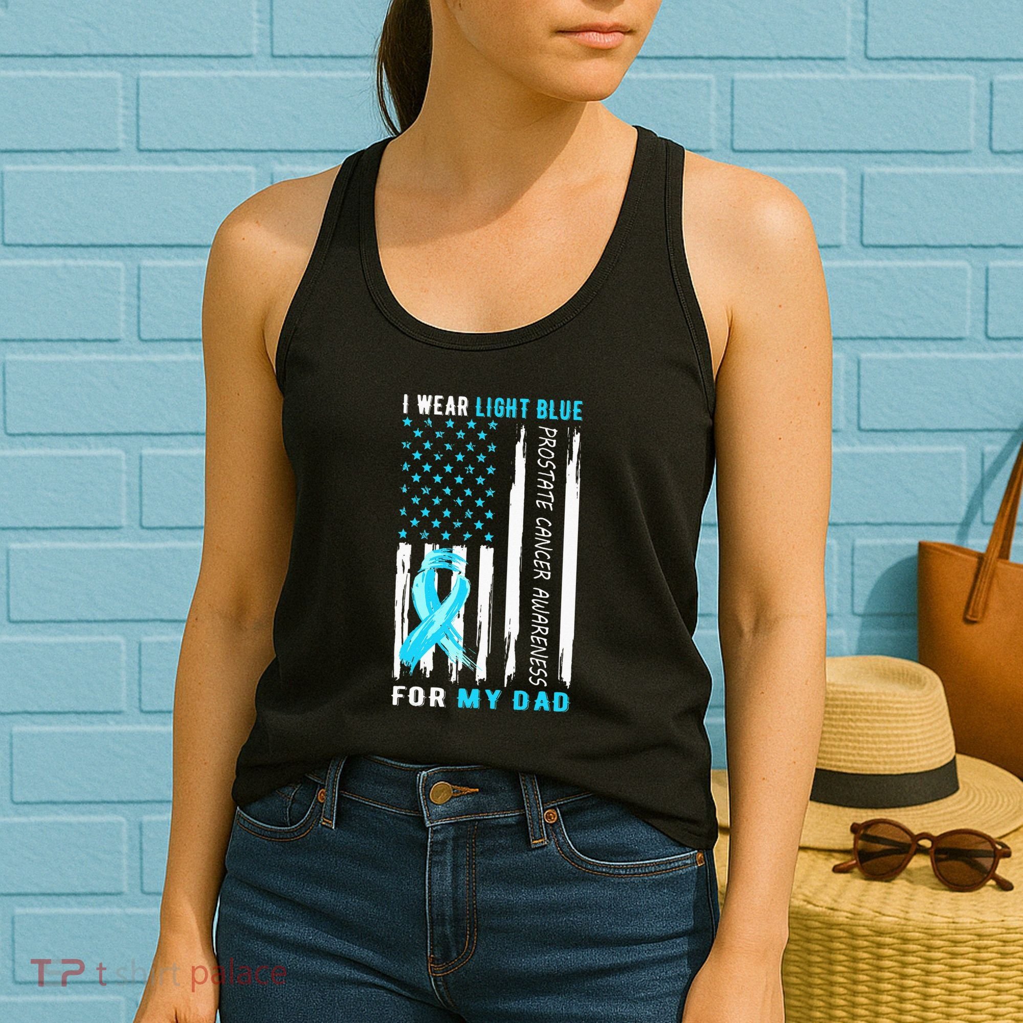 I Wear Light Blue For My Dad Prostate Cancer Awareness Women's Tank Top