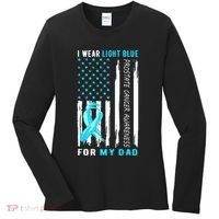 I Wear Light Blue For My Dad Prostate Cancer Awareness Women's Long Sleeve Shirt thumb 0