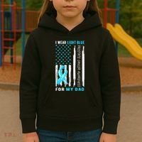 I Wear Light Blue For My Dad Prostate Cancer Awareness Kids Hoodie thumb 3