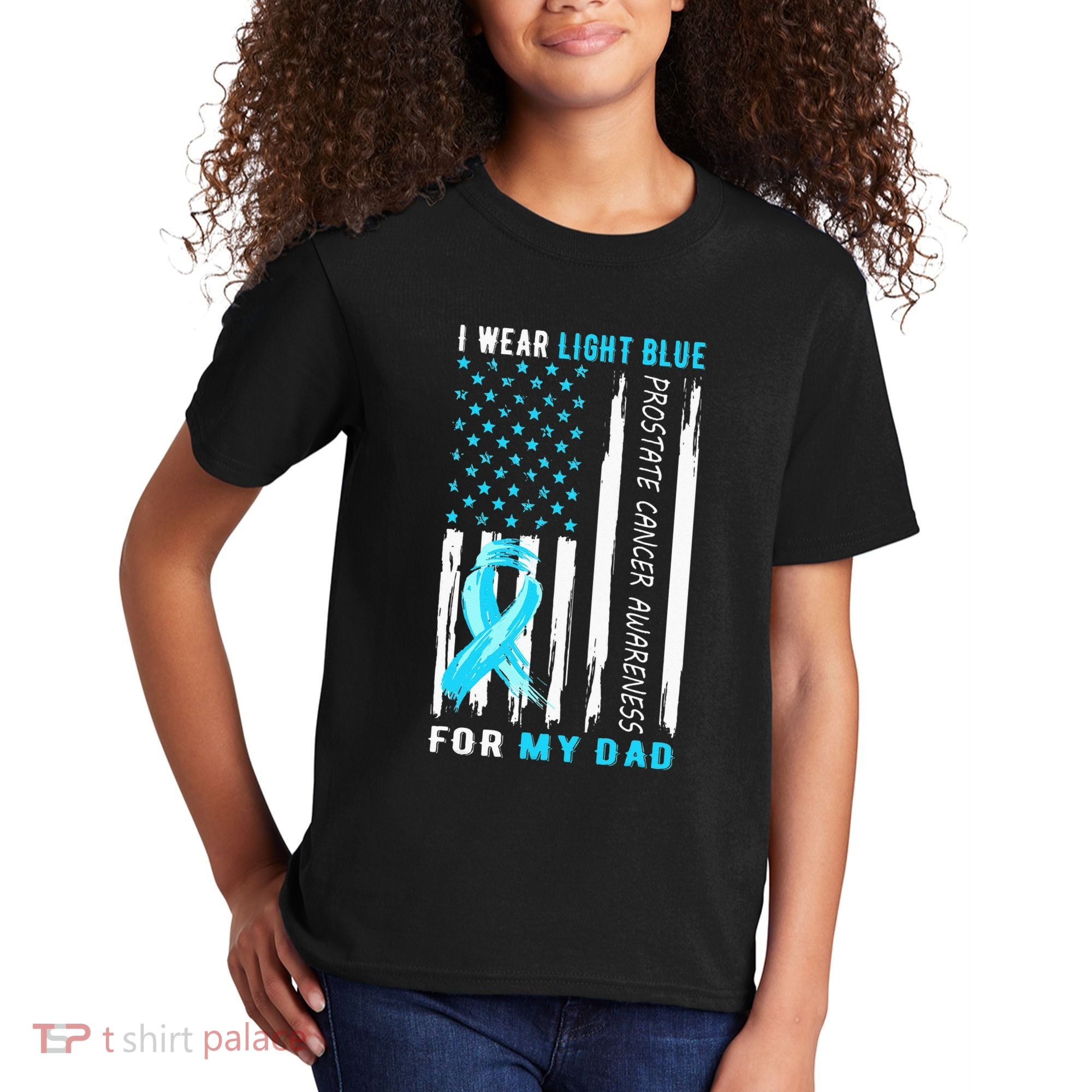 I Wear Light Blue For My Dad Prostate Cancer Awareness Kids T-Shirt