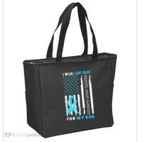 I Wear Light Blue For My Dad Prostate Cancer Awareness Tote Bag thumb 2
