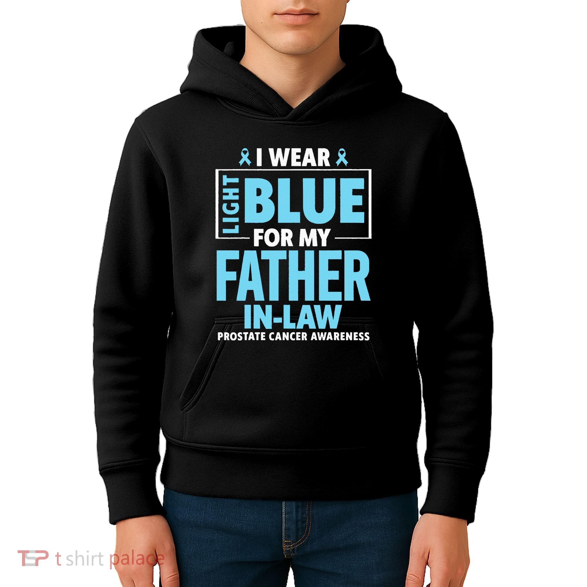 I Wear Light Blue For My Father In Law Prostate Cancer Kids Hoodie