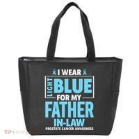 I Wear Light Blue For My Father In Law Prostate Cancer Tote Bag thumb 0