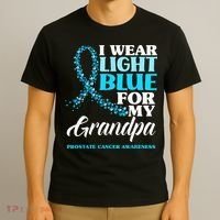 I Wear Light Blue For My Grandpa Prostate Cancer Awareness T-Shirt thumb 3