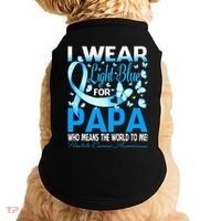 I Wear Light Blue For My Papa Prostate Cancer Awareness Doggie Tank thumb 0