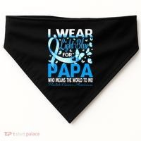 I Wear Light Blue For My Papa Prostate Cancer Awareness USA-Made Doggie Bandana thumb 0