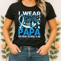 I Wear Light Blue For My Papa Prostate Cancer Awareness Women's T-Shirt thumb 2
