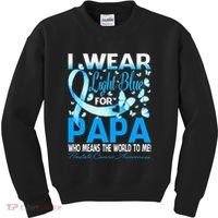 I Wear Light Blue For My Papa Prostate Cancer Awareness Kids Sweatshirt thumb 0