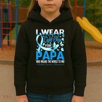 I Wear Light Blue For My Papa Prostate Cancer Awareness Kids Hoodie thumb 3