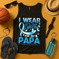 I Wear Light Blue For My Papa Prostate Cancer Awareness Tank Top thumb 4