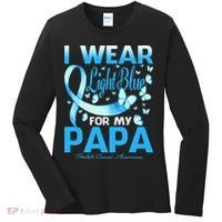 I Wear Light Blue For My Papa Prostate Cancer Awareness Women's Long Sleeve Shirt thumb 0