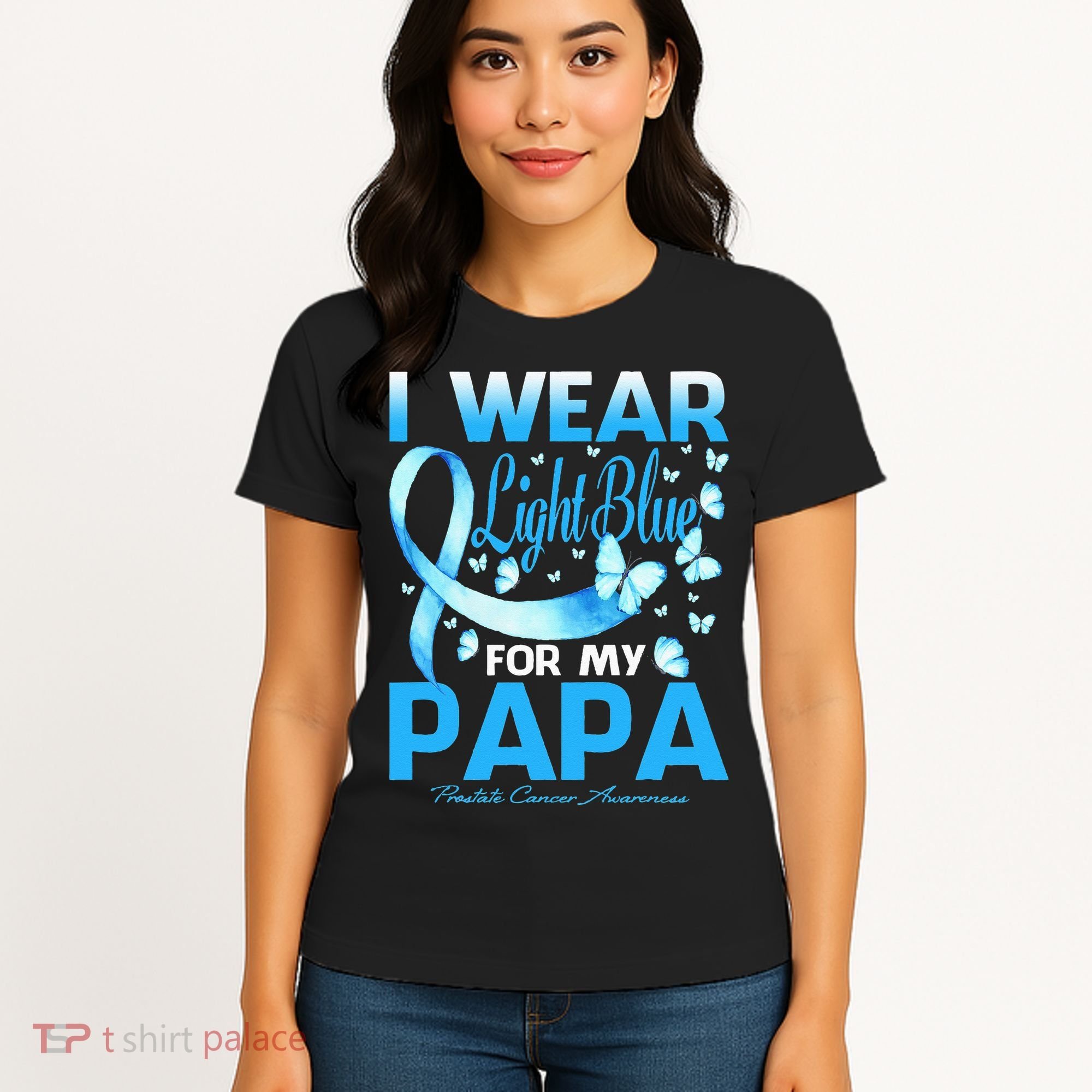 I Wear Light Blue For My Papa Prostate Cancer Awareness Women's T-Shirt