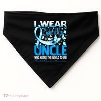 I Wear Light Blue For My Uncle Prostate Cancer Awareness USA-Made Doggie Bandana thumb 0