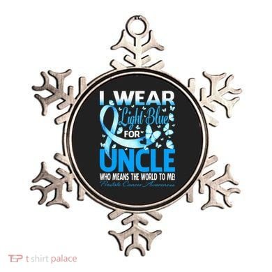 I Wear Light Blue For My Uncle Prostate Cancer Awareness Ornament
